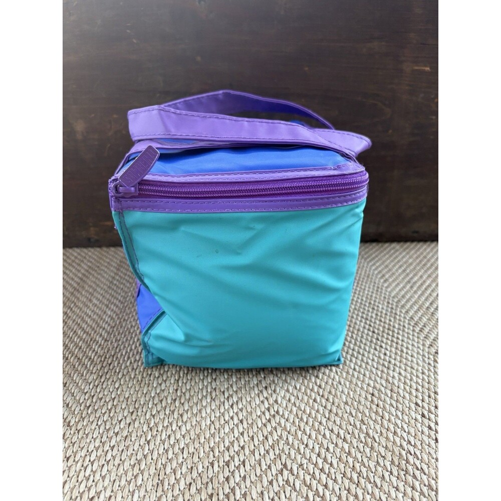 Thermos‎ Brand Cooler 1990's Vintage Teal Purple Soft Pack 10"x7"x7" - Picture 2 of 13